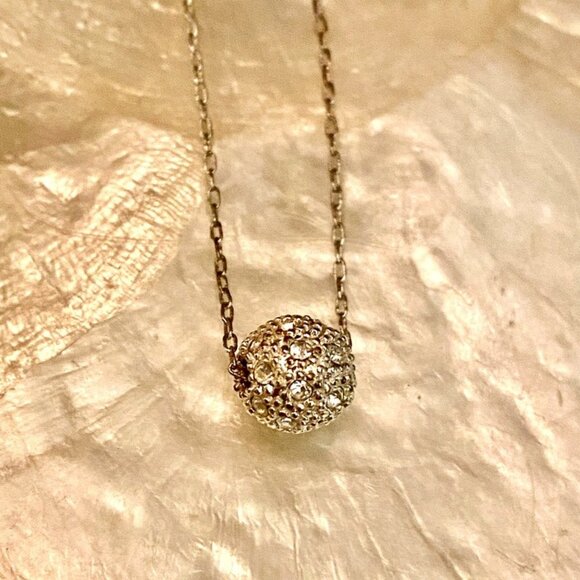 3 For $25 Avon Silver  Tone and CZ Sparkle Ball Necklace Pendant - Picture 1 of 5